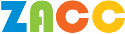 zacc logo with upper case letters, blue z, green a, red c and yellow c